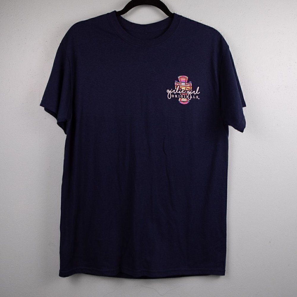 Girlie Girl Originals Serape Leopard Cross navy tshirt-M